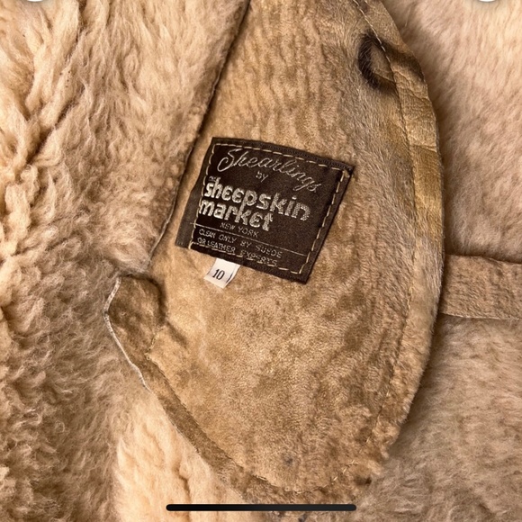 Vintage 70s The Shearling Market NYC Long Coat Double Breasted size small - Picture 8 of 12